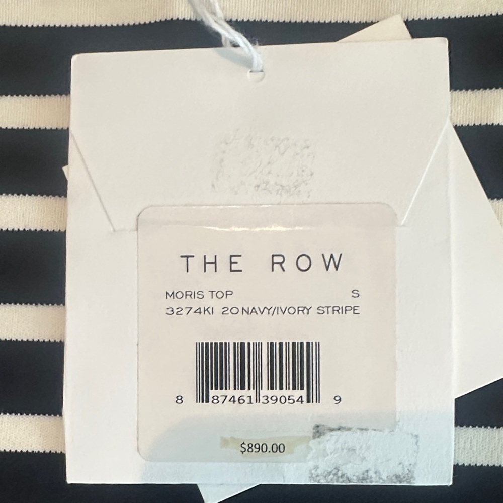 THE ROW 
Moris Top Navy and Ivory Striped Long Sleeve Top - Picture 3 of 9
